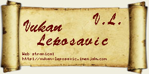Vukan Leposavić vizit kartica